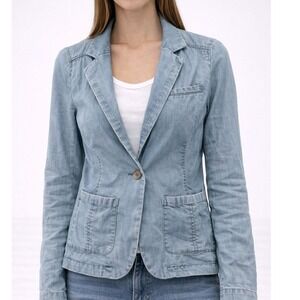 Pilcro and the Letterpress Denim Blue Blazer Jacket XS